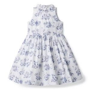 ISO!! Janie and Jack White Dress with Blue Toile Print - Sleeveless Ruffle Neck